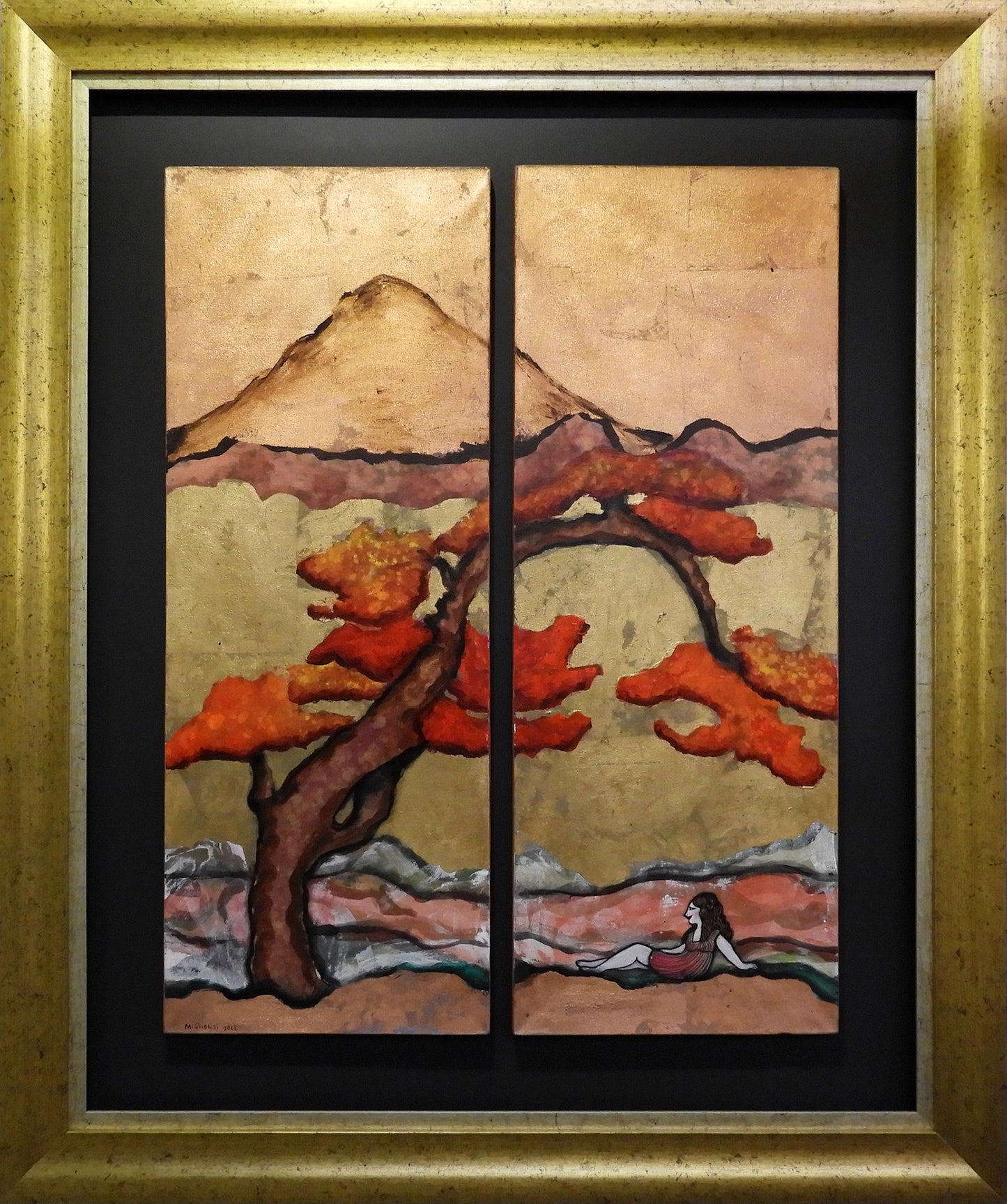 RM82 - DIPTICO ARBOL CON MUJER
