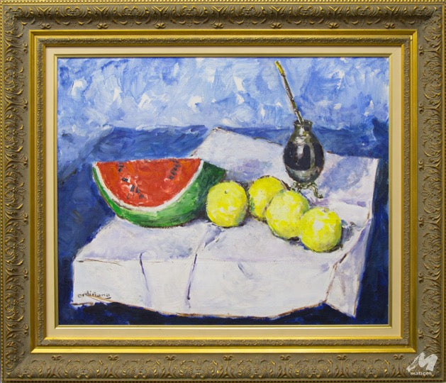 BODEGON CON FRUTAS Y MATERO FO1